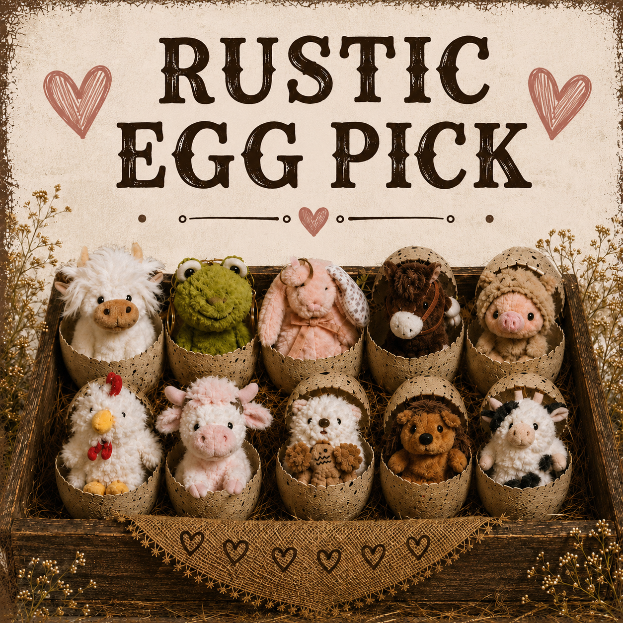 ~RUSTIC EGG PICK~ Add a Rustic Egg Pick to your order to receive a barnyard buddy purse clip